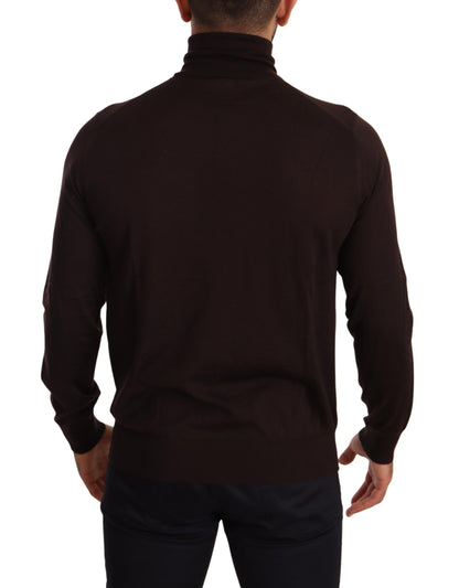Brauner Kaschmir-Rollkragenpullover