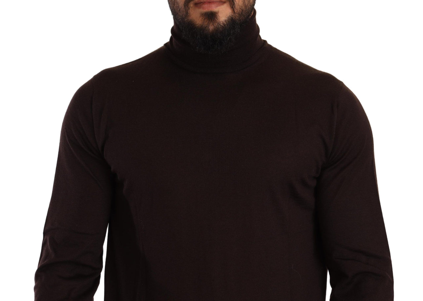 Brauner Kaschmir-Rollkragenpullover
