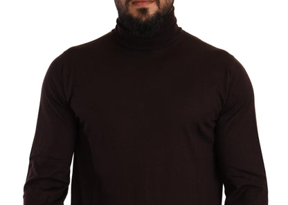 Brauner Kaschmir-Rollkragenpullover
