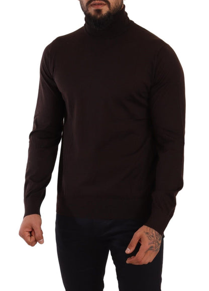 Brauner Kaschmir-Rollkragenpullover