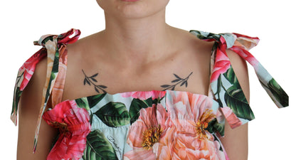 Mehrfarbiges ärmelloses Tank-Top mit Blumendruck
