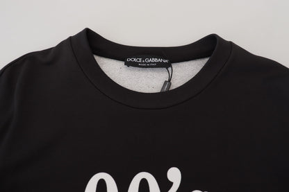 Schwarzer 90's Fashion Baumwollpullover