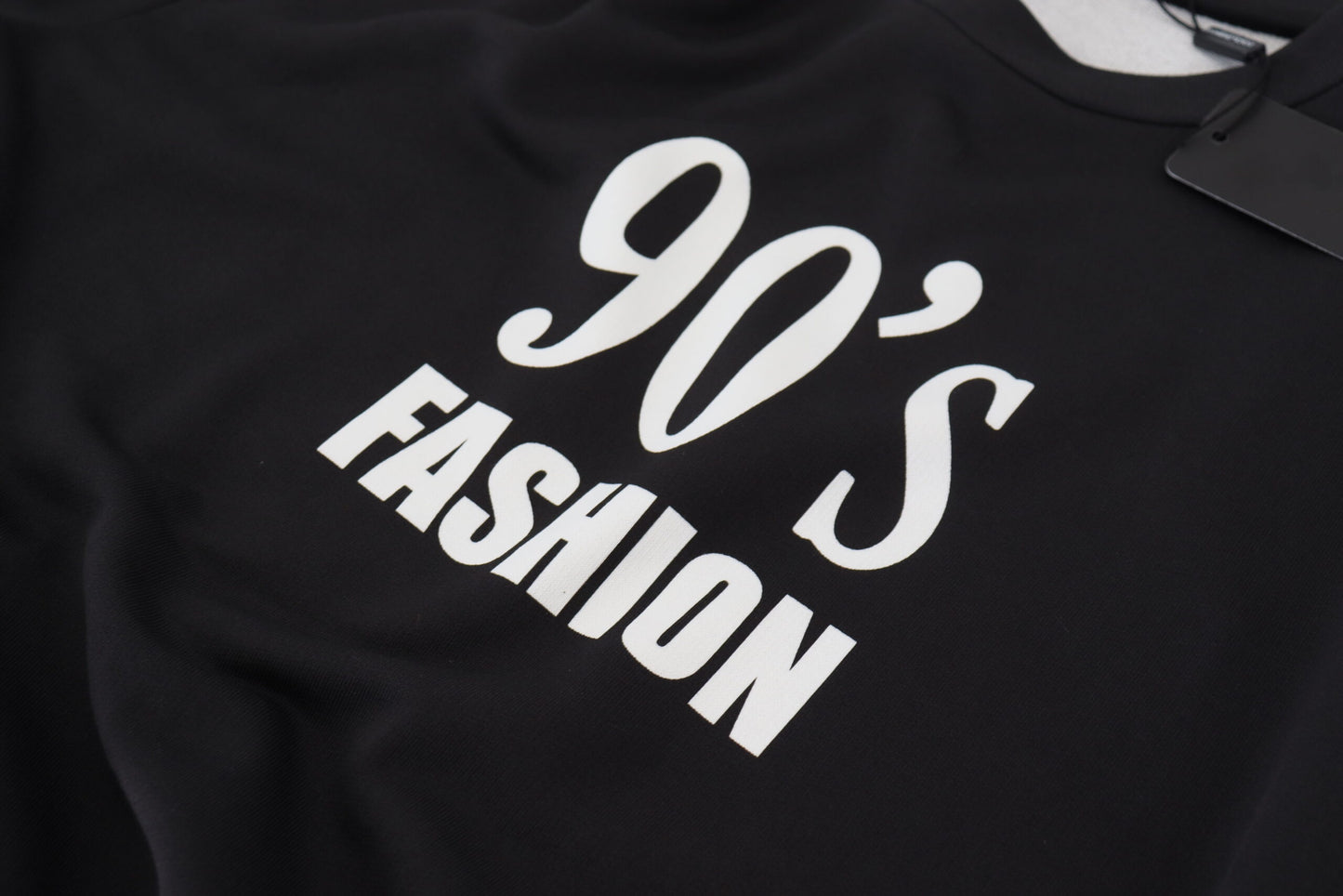 Schwarzer 90's Fashion Baumwollpullover