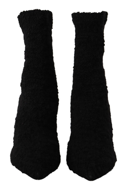 Schwarz Stiletto Heels Mid Calf Frauen Stiefel