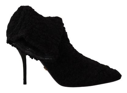 Schwarz Stiletto Heels Mid Calf Frauen Stiefel