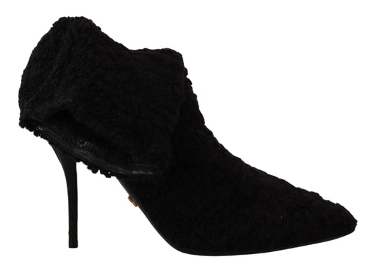 Schwarz Stiletto Heels Mid Calf Frauen Stiefel