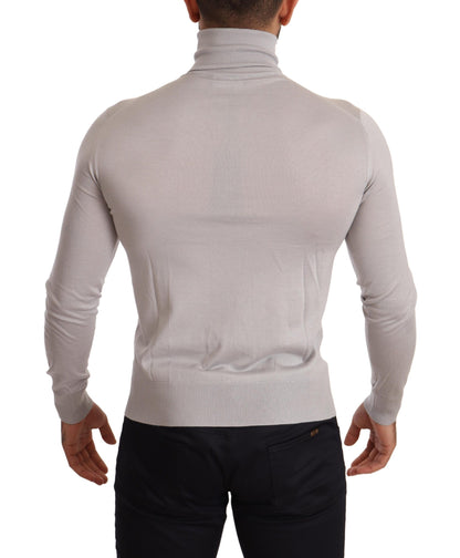 Grauer Kaschmir-Rollkragenpullover