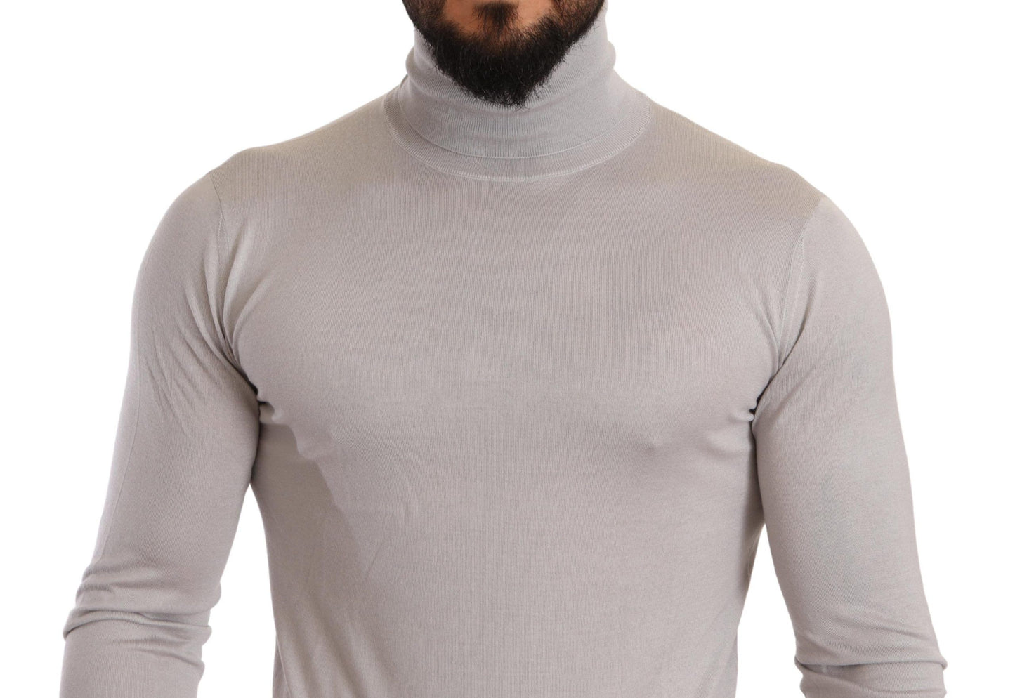 Grauer Kaschmir-Rollkragenpullover