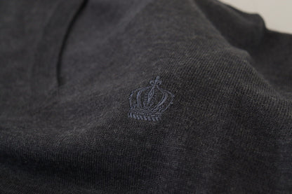 Dunkelgrauer Crown Pullover mit V-Ausschnitt