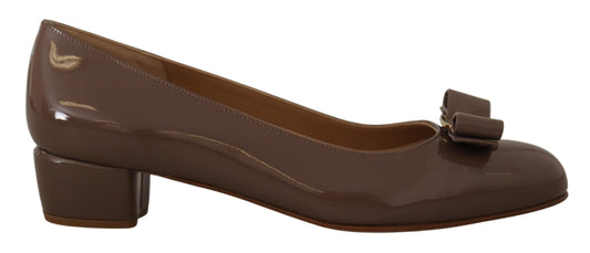 Braune Naplak Kalbsleder Pumps Schuhe