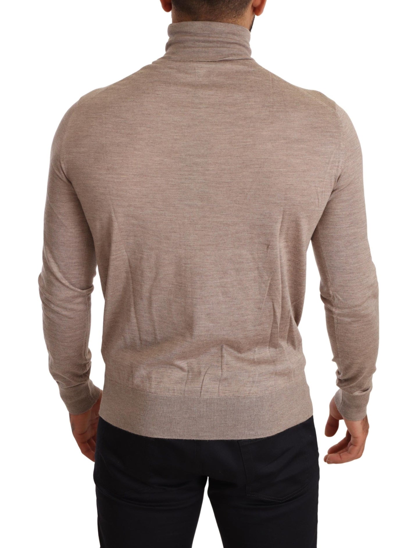 Beigefarbener Rollkragenpullover aus Kaschmir