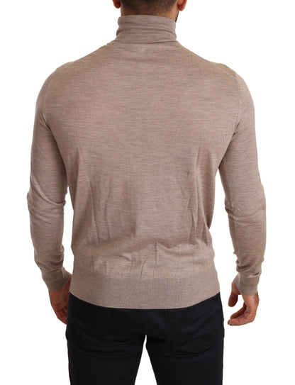 Beigefarbener Rollkragenpullover aus Kaschmir