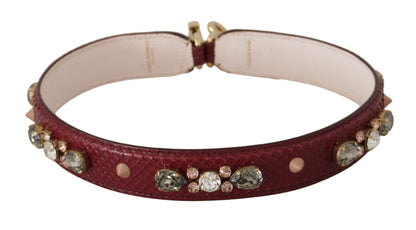 Bordeaux Leder Crystals Tasche Schulterriemen