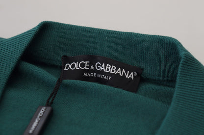 Grüner Henry VIII Pullover mit Rundhalsausschnitt