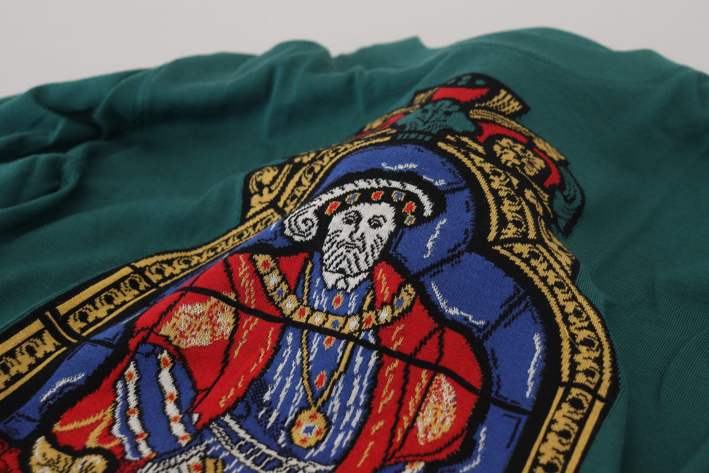 Grüner Henry VIII Pullover mit Rundhalsausschnitt