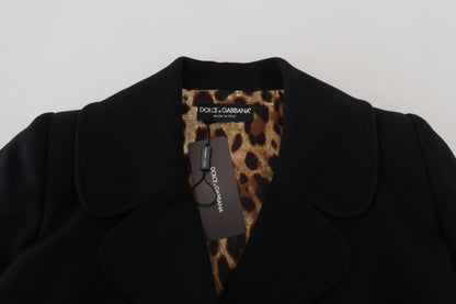 Schwarze Polyester-Blazerjacke mit zwei Brüsten