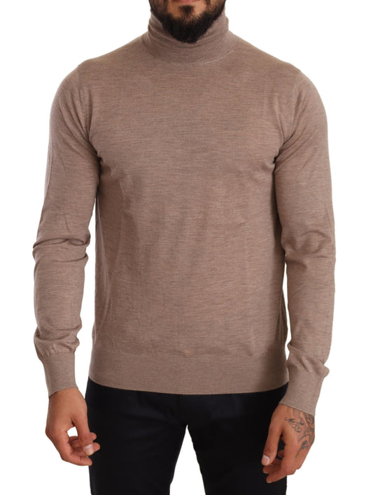 Brauner Kaschmir-Rollkragenpullover