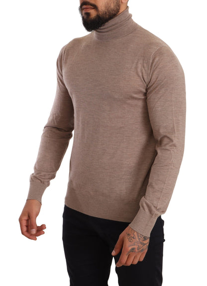 Brauner Kaschmir-Rollkragenpullover