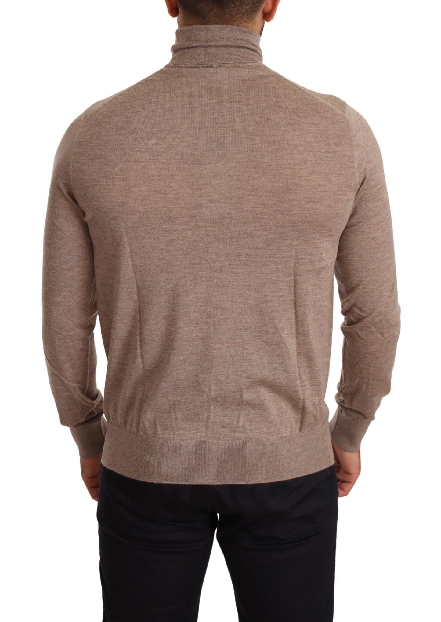 Brauner Kaschmir-Rollkragenpullover