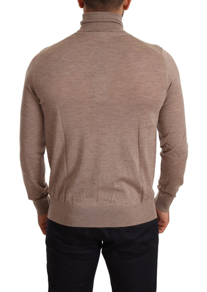 Brauner Kaschmir-Rollkragenpullover