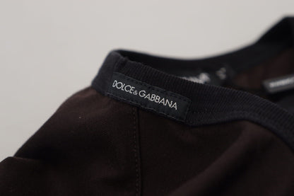 Brauner Pullover mit schmalem Rundhalsausschnitt aus Baumwolle