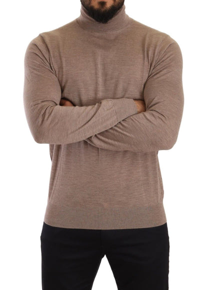 Brauner Kaschmir-Rollkragenpullover