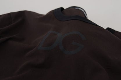 Brauner Pullover mit schmalem Rundhalsausschnitt aus Baumwolle
