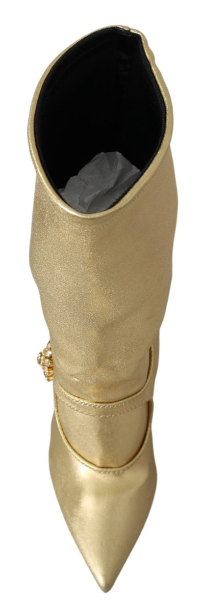 Gold Strassstiefel Socken Schuhe