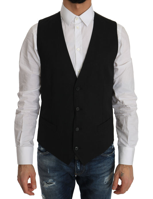 Graues Wollkleid Stretchweste