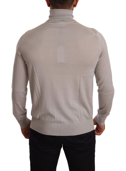 Grauer Kaschmir-Rollkragenpullover