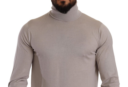 Grauer Kaschmir-Rollkragenpullover