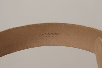 Rosa breiter Jacquard-Gürtel mit DG-Logo und goldener Logo-Schnalle