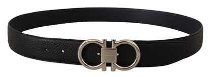 Schwarzer und blauer Kalbsledergürtel mit Wendefunktion