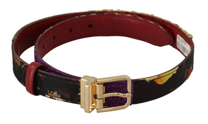 Multicolor Patchwork Ledergürtel mit goldener Metallschnalle