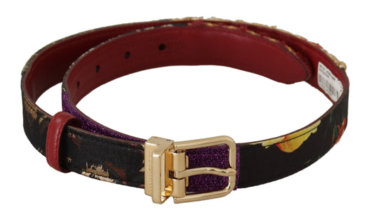 Multicolor Patchwork Ledergürtel mit goldener Metallschnalle