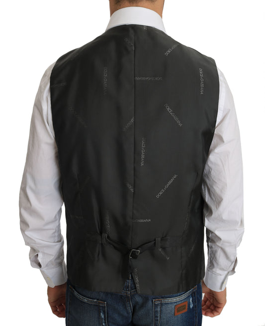 Graue Wolle STAFF Karierte Stretch-Weste