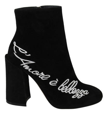 Schwarz Wildleder L'Amore E'Bellezza Stiefel Schuhe