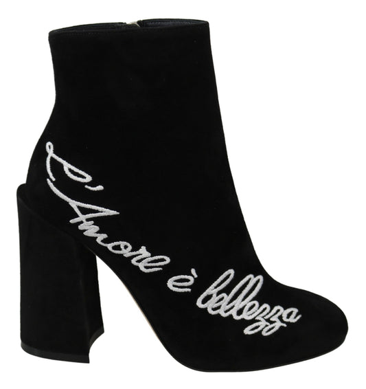 Schwarz Wildleder L'Amore E'Bellezza Stiefel Schuhe