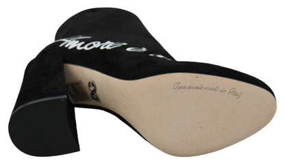 Schwarz Wildleder L'Amore E'Bellezza Stiefel Schuhe