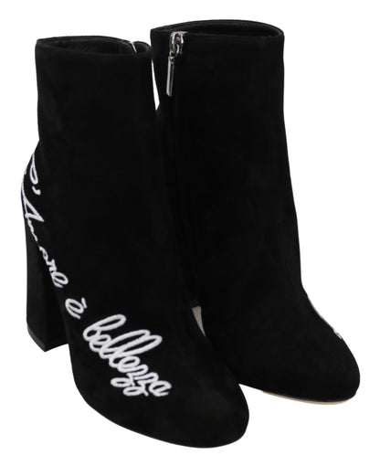Schwarz Wildleder L'Amore E'Bellezza Stiefel Schuhe