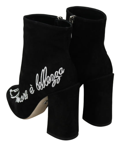 Schwarz Wildleder L'Amore E'Bellezza Stiefel Schuhe