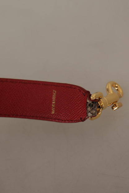 Brauner Pythonleder-Schulterriemen mit Nieten