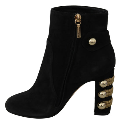 Schwarze Wildlederstiefel Kurzer Reißverschluss Schuhe