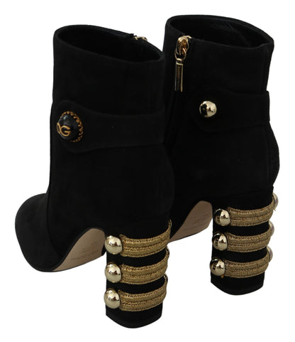Schwarze Wildlederstiefel Kurzer Reißverschluss Schuhe