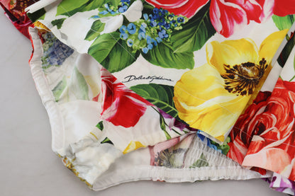 Multicolor Floral Print Baumwolle Body Suit Top