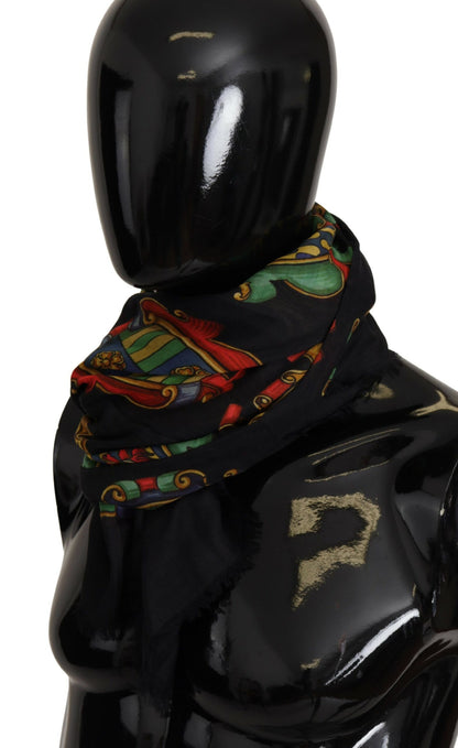 Multicolor bedruckter Schal Fransenschal