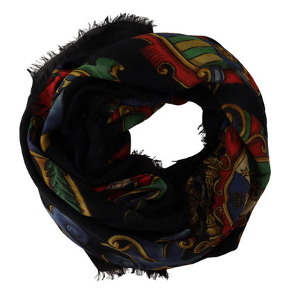 Multicolor bedruckter Schal Fransenschal