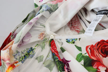 Multicolor Floral Print Baumwolle Body Suit Top