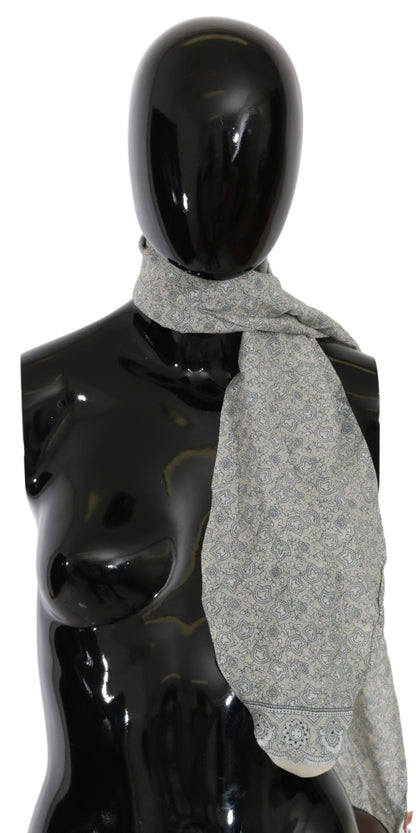 Baumwolle Beige Blau Fantasy Print Schal