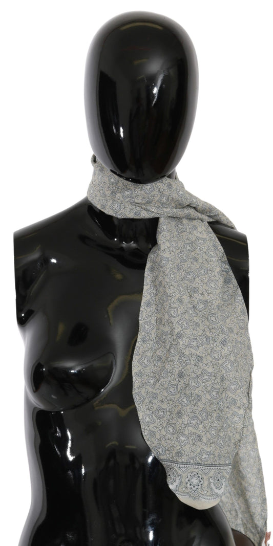 Baumwolle Beige Blau Fantasy Print Schal